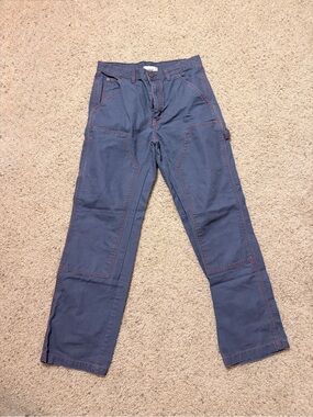 BDG Navy Cargo Work Pants with Contrast Stitching